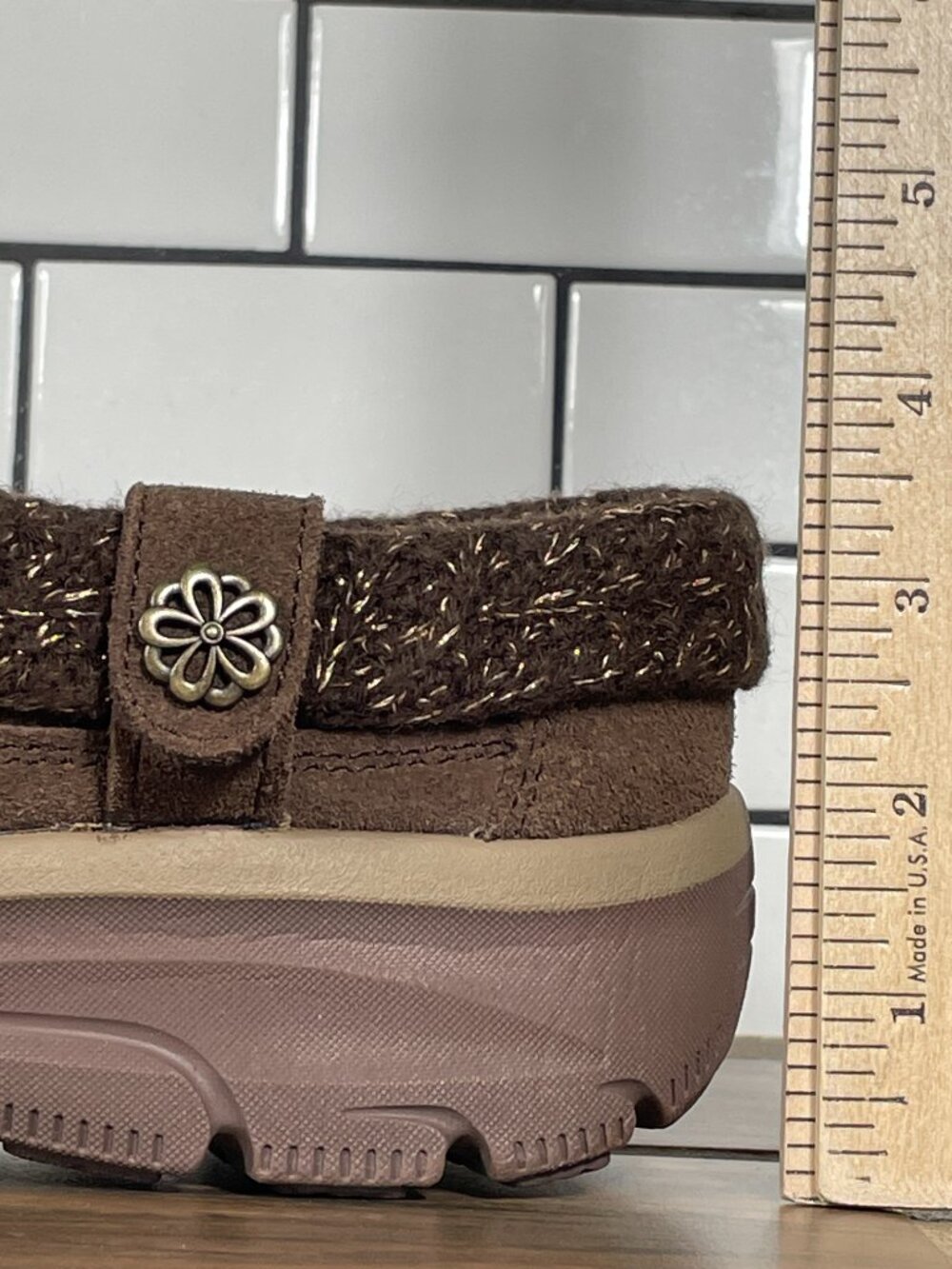 Skechers Easy Going Full Bloom Shoes Womens 10 Chocolate Suede Relaxed Fit Clogs - Picture 9 of 12